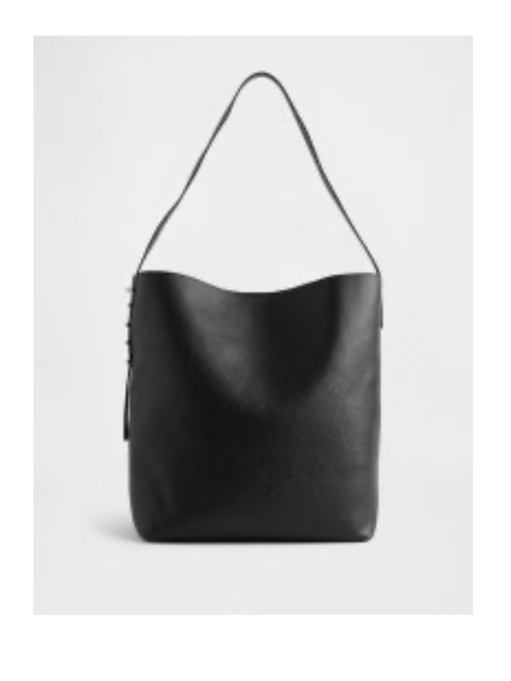NWT Black Vegan Leather Bucket Tote Bag • Gap